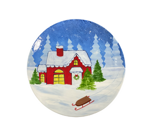 Naperville Christmas Cabin Plate
